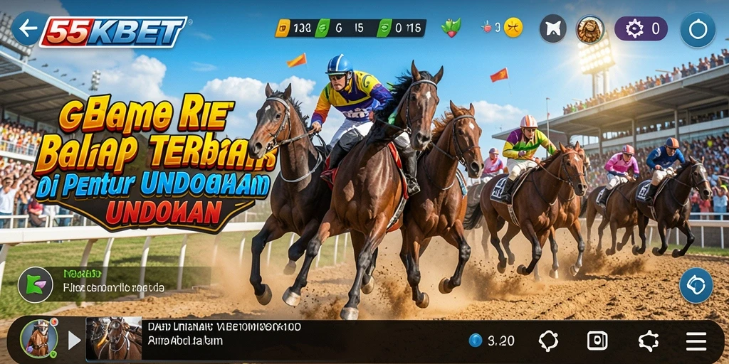 Screenshot gameplay 55KBET menampilkan balapan yang sangat mendebarkan.