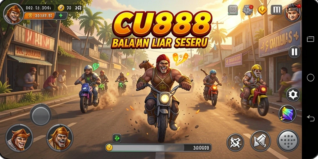 Tampilan gameplay balapan menegangkan di CU888.