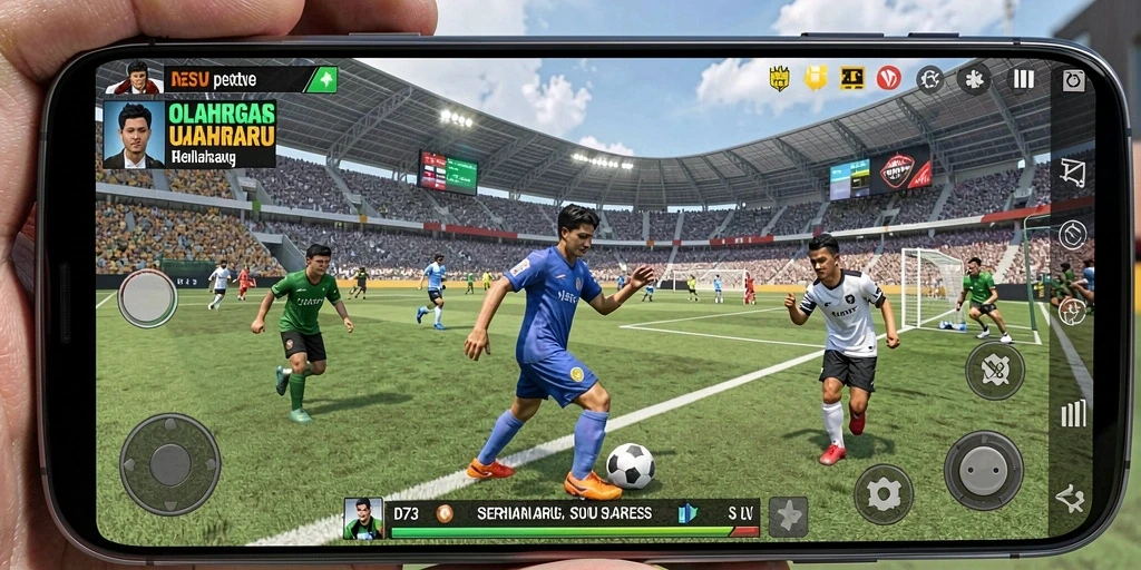Tampilan screenshot D73 menampilkan aksi seru dalam permainan olahraga.