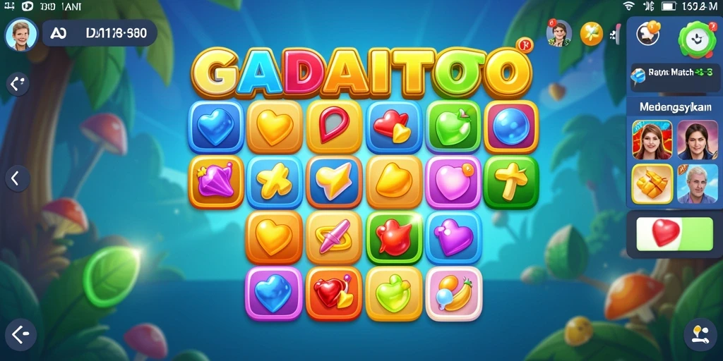 Menampilkan gameplay seru dari GADAITOTO dalam genre Match-3.