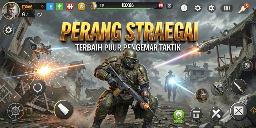 Tampak depan gameplay strategi yang seru dan menantang.