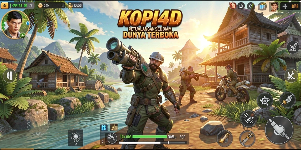 Tampilan gameplay KOPI4D di dunia terbuka yang dinamis.