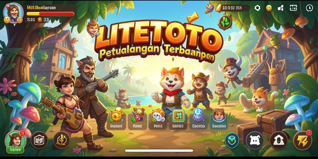 Screenshot menunjukkan karakter berpetualang di dunia terbuka yang luas.