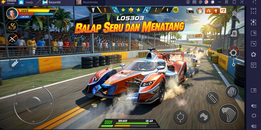 Menampilkan gameplay balapan yang seru dan menegangkan di LOS303.