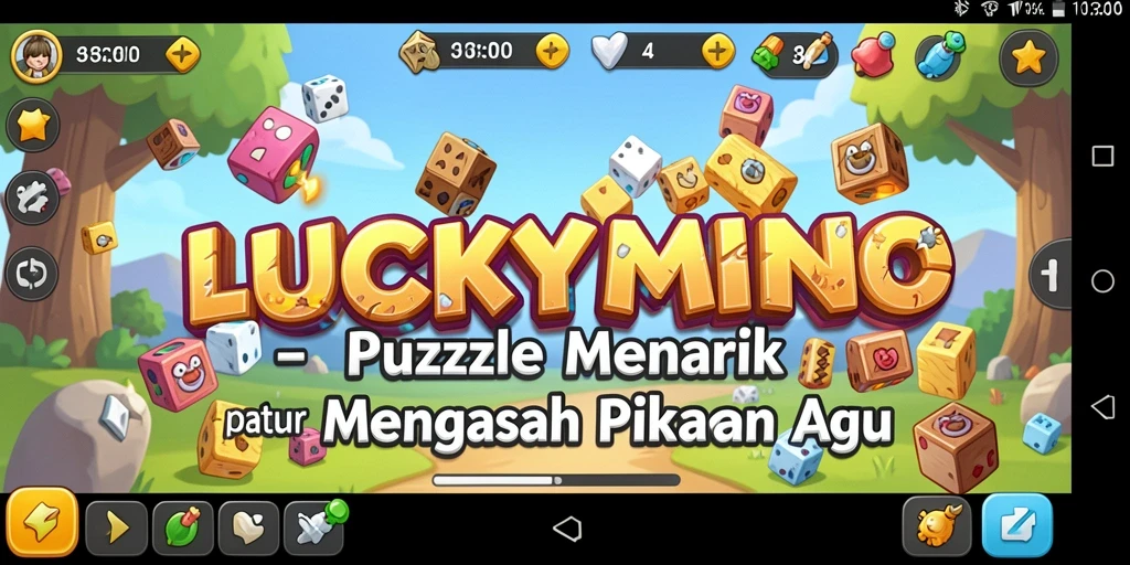 Tampilan gameplay menarik dari LUCKYMINO yang menampilkan tantangan Puzzle.