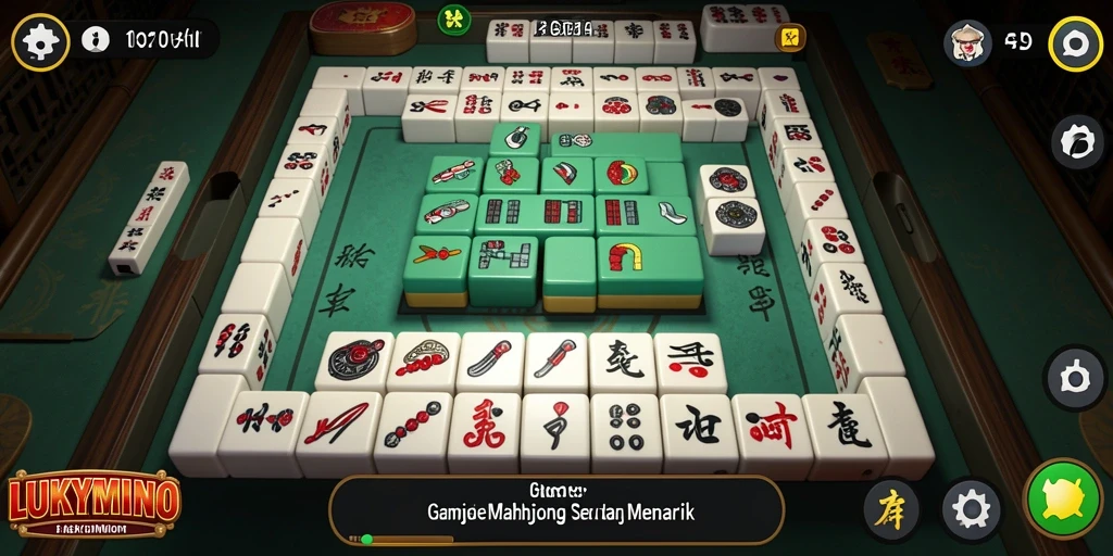 Screenshot LUKYMINO menampilkan gameplay Mahjong yang mendebarkan.