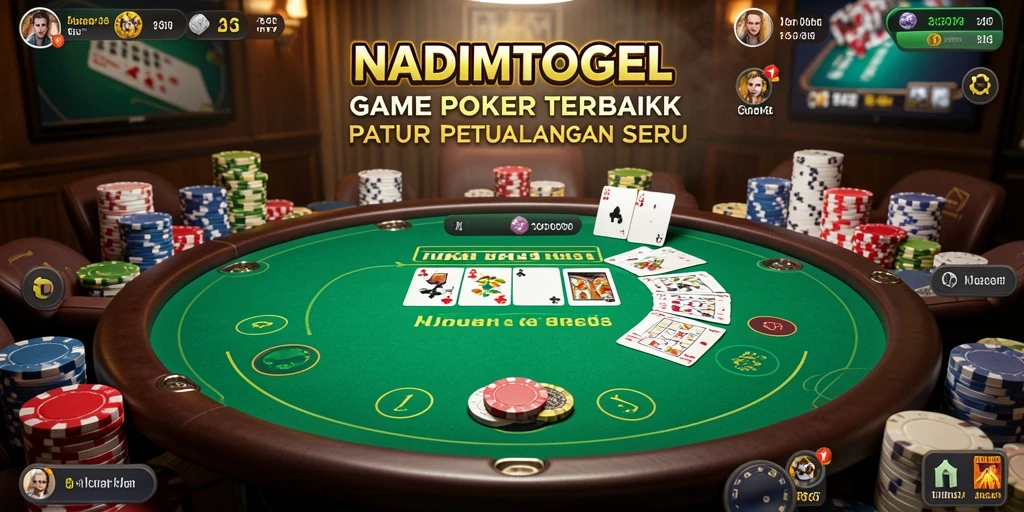 Screenshot gameplay NADIMTOGEL dengan suasana poker yang mendebarkan.