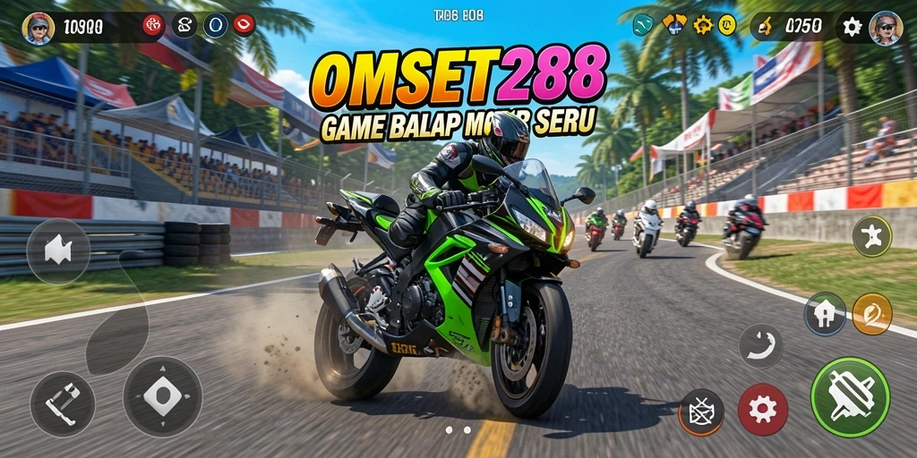 Gameplay seru balap motor di OMSET288 dengan trek yang menantang.