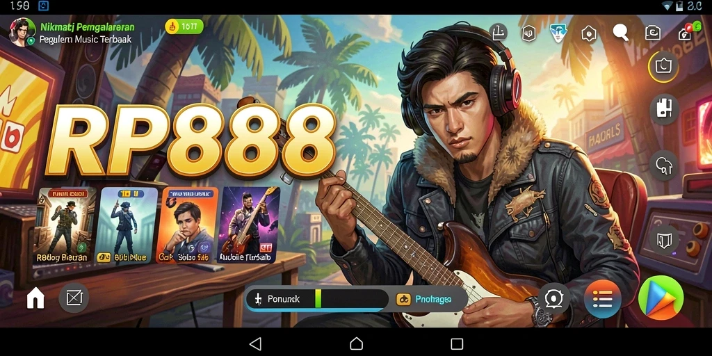 Tampilan gameplay RP888 menampilkan interaksi musik yang seru.