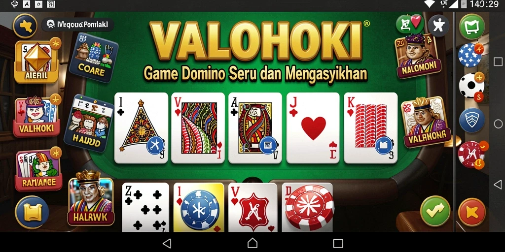 Screenshot dari gameplay VALOHOKI yang menunjukkan keseruan bermain domino.