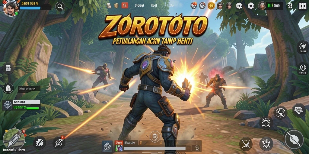 Tangkapan layar gameplay ZOROTOTO yang intens dan mendebarkan.